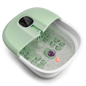 Costway Folding Foot Bath Massage Heat Footbath Spa Remote Green