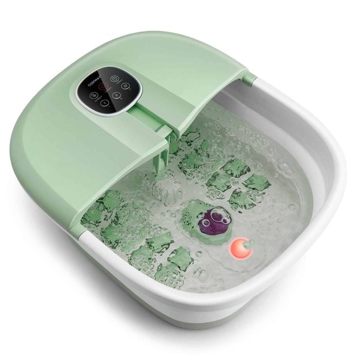Costway Folding Foot Bath Massage Heat Footbath Spa Remote Green