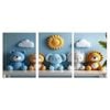 3pcs Nursery Baby Room Gift  Print 100% Australian Made 3 x 40x60cm (Metal Print)