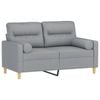 vidaXL 2-Seater Sofa with Throw Pillows Loveseat Settee Couch Light Grey Fabric