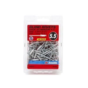 Zenith Blind Rivet Open Alum 5/32"D x 5/16"G 100pk