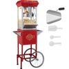 Vevor 850w Popcorn Maker With Cart Red 8 Oz Kettle Makes 48 Cups Per Batch With Tempered Glass