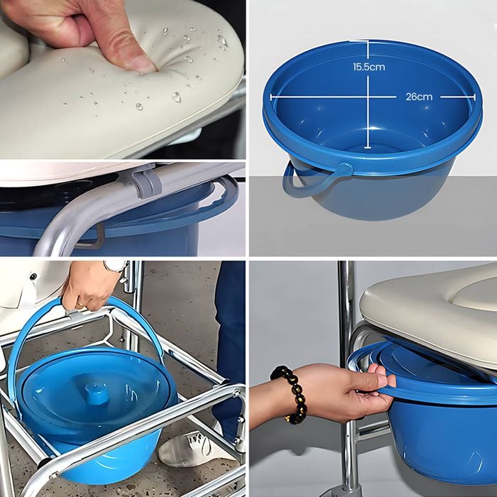 MediPro Commode Chair Bathroom Bedside Foldable Toilet Chair Shower ...
