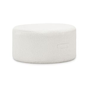 Halle Bouclé Cream Medium 70cm Round Ottoman Pouf