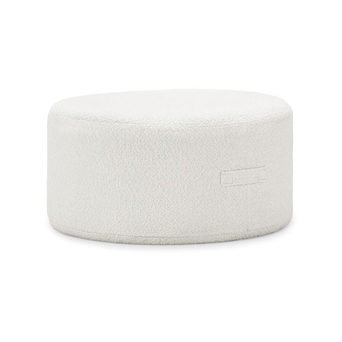 Halle Bouclé Cream Medium 70cm Round Ottoman Pouf