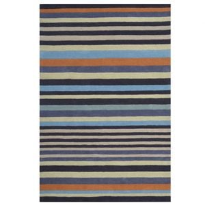 Designer Handmade Striped Wool Rug-6389-Grey Multi-160x230cm