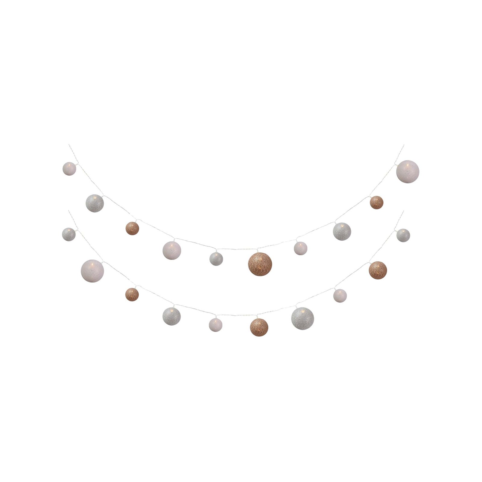 Luce Bella 20 Pack Battery Operated Assorted Size Cotton Ball String Lights product image