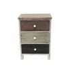 P&P Brown Wooden Three Drawer Cabinet Rustic Storage Organizer Unit Compact
