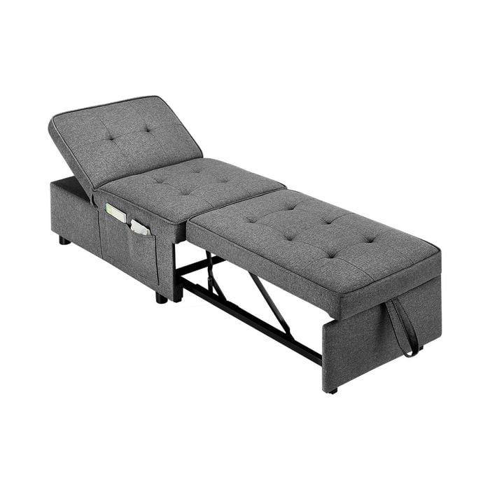 Oikiture 4 in 1 Convertible Sofa Bed Linen Grey