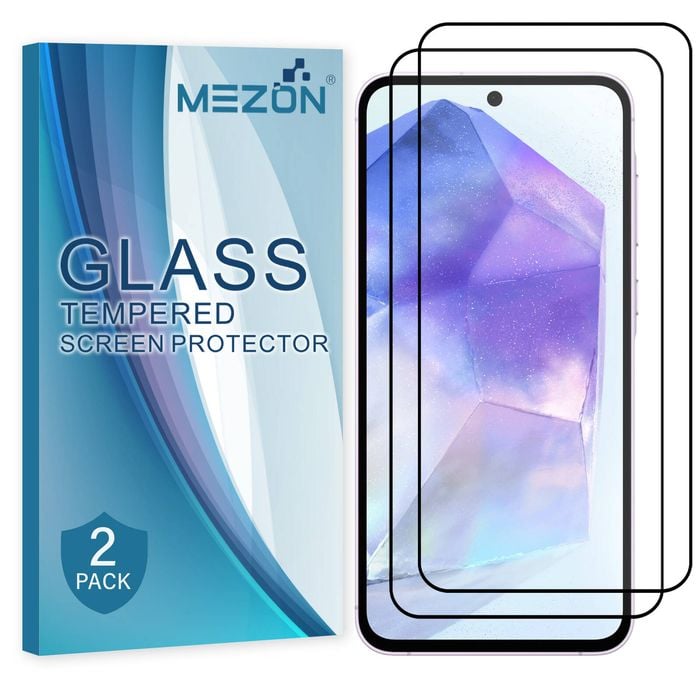 2 Pack MEZON Samsung Galaxy A35 5G Full Cover Tempered Glass Screen Protectors