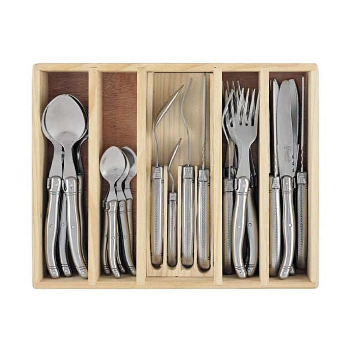 24pc Laguiole Silhouette Cutlery Set - Stainless Steel