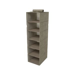 Flexi Storage Wardrobe 350 x 1250 x 450mm Ash 6 Shelf Hanging Organiser