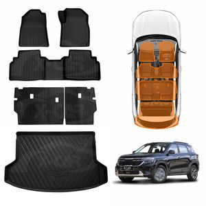 Boot Liner Back Seat Protector Floor Mat for Kia Seltos 2019-2022 Car Trunk Seats Kick Mats Cover