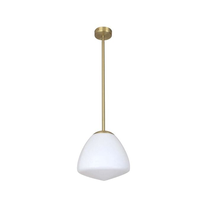 CLA Lighting CIOTOLA Interior Tipped Dome Frosted Glass Pendant Light- Small/Antique Brass