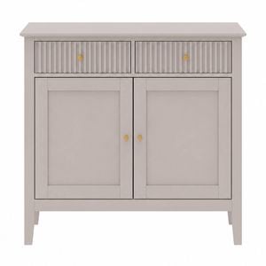 Zara Fluted 2 Door 2 Drawer Sideboard Cupboard - Stone