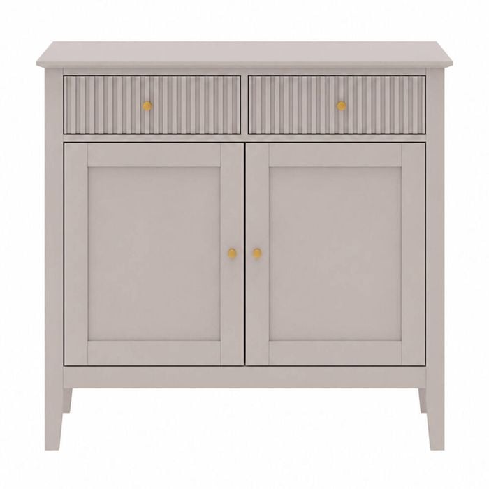 Zara Fluted 2 Door 2 Drawer Sideboard Cupboard - Stone