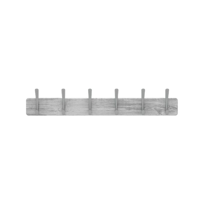 MODE 6 Brushed Nickel Hooks on White Wash Board Hat and Coat Rack