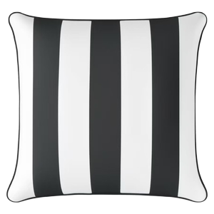 Mojo 45cm Cabana Stripe Black Cushion Cover With Pipe