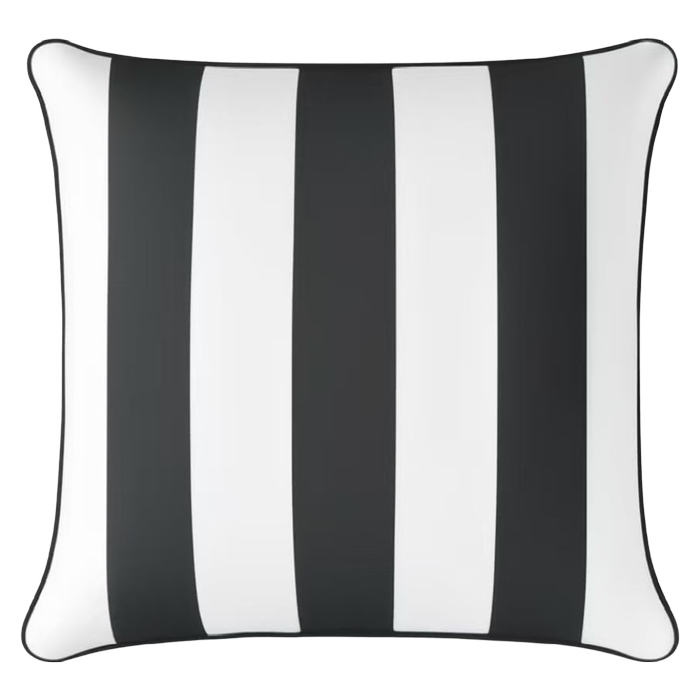 Mojo 45cm Cabana Stripe Black Cushion Cover With Pipe