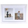 Frankie & Me Wooden Collage 6x8'' Double Picture Frame Home/Office Decor White