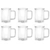 6PK Wilmax England 300ml Thermo Double Wall Glass Cup - Clear