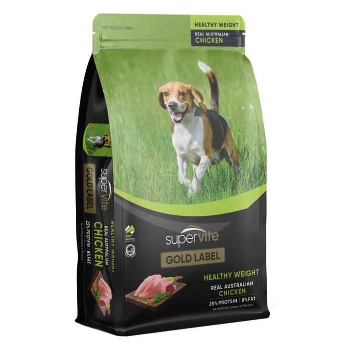 Supervite Gold Label Healthy Weight Real Australian Chicken Dry Dog Food 7.5 Kg