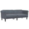 vidaXL Sofa 3-Seater Upholstered Couch Settee Living Room Dark Grey Velvet
