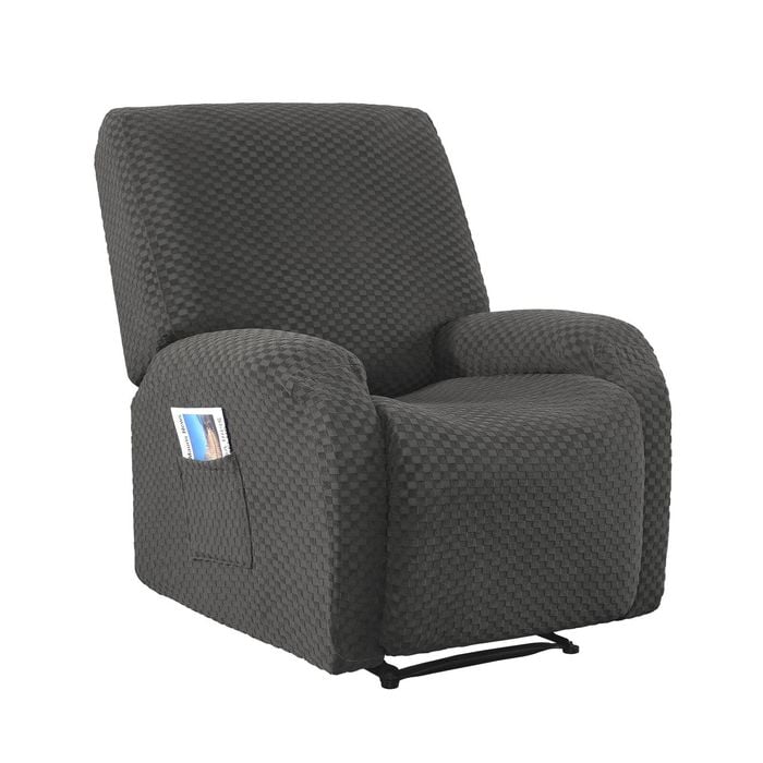 Artiss Recliner Chair Covers With Storage Side Pockets Grey Fabric