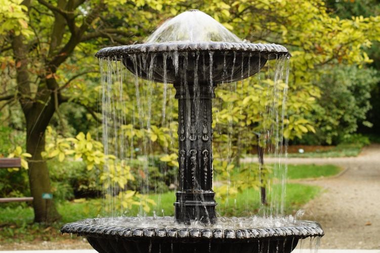 Water fountain in large garden