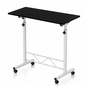 Roomo Height Adjustable Standing Desk, 80x40cm Mobile Laptop Desk with Wheels, Rolling Computer Desk, Black