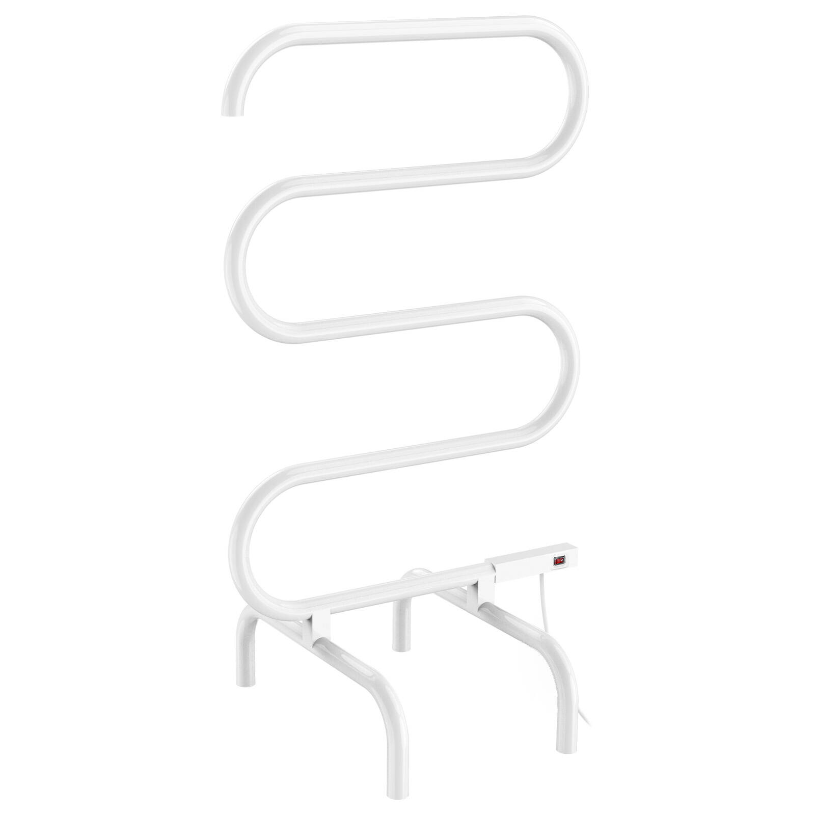 Estilo White 5 Bar Round Freestanding or Fixed Heated Towel Rail Bunnings New Zealand