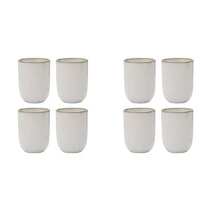 2x 4pc Ecology Stoneware Element Cuddle Drinking Mug Cup Blanc