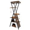 Costway Modern Cat Tree 185cm 5tier Tower Condo X-shape Scratching Brown