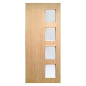 Woodcraft 2040 x 820 x 40mm Entrance Door St Clair Frosted Safety Glass SD04