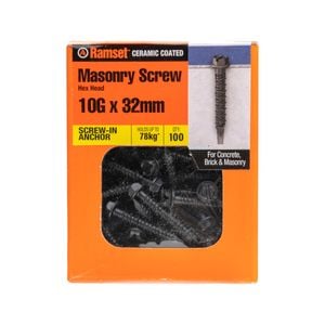Ramset 10g x 32mm Black Ankascrew - 100 Pack