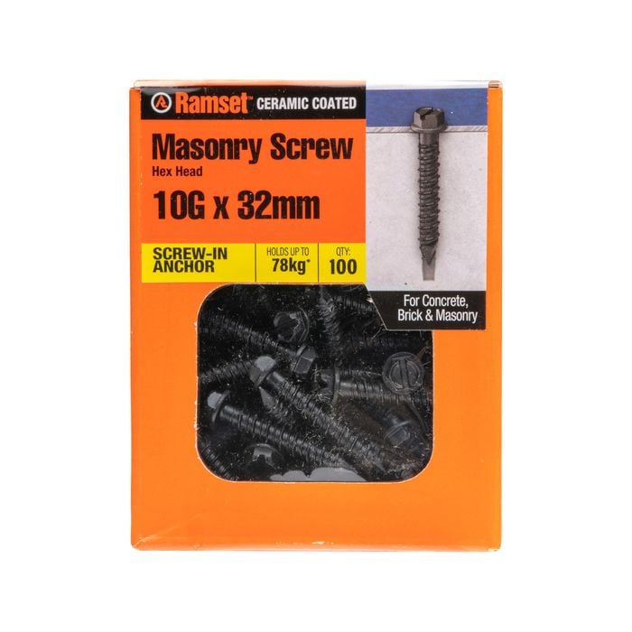 Ramset 10g x 32mm Black Ankascrew - 100 Pack