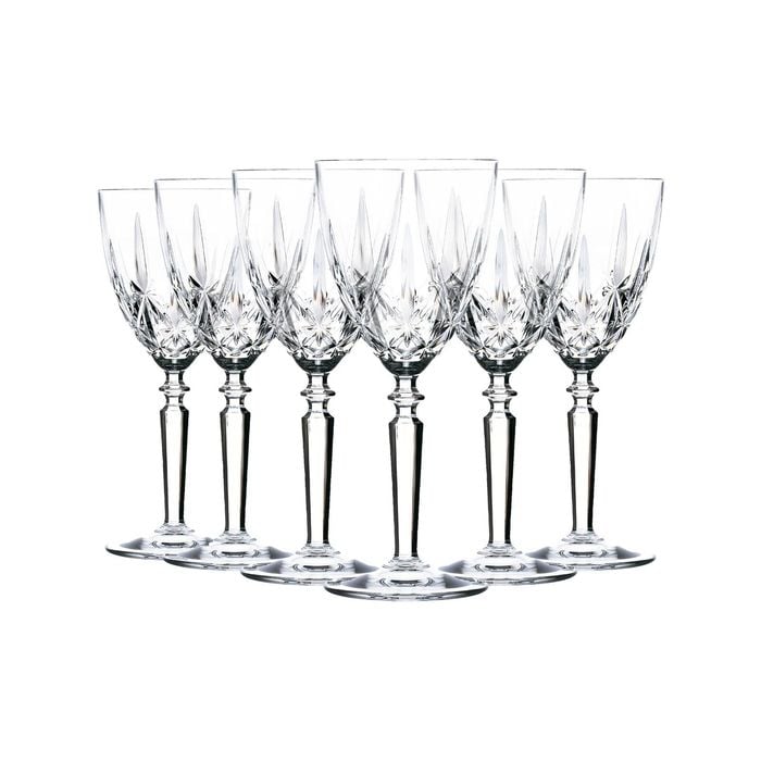 RCR Crystal Orchestra Cut Glass Wine Glasses Goblets Set - 290ml - Pack of 6