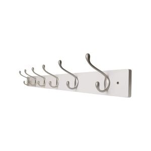 Adoored 6 Satin Chrome Hook White Board Deco Hook Rack