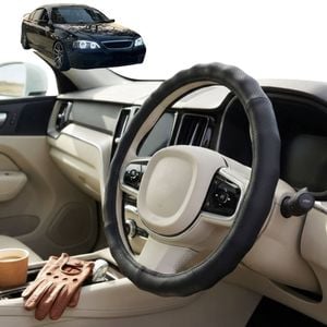 Australian Goose Steering Wheel Cover for Ford Falcon 2002 - 2008 (BA BF) Circle Black