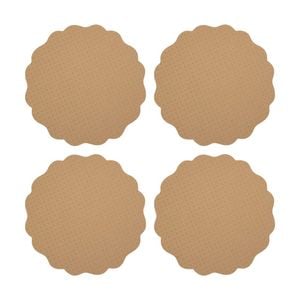 4pk Casa Domani Banda Leather Look Placemat 38cm - Cream/taupe