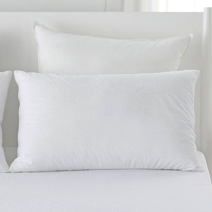 Dreamaker Cotton Terry Towelling Waterproof Pillow Protector (twin Pack)