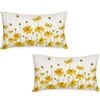 Catzon 2 Pcs Summer Lumbar Pillow Covers Linen Pillowcase for Home Decor-Set 32