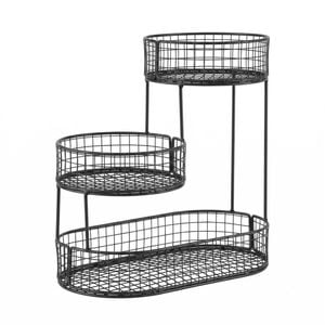 5-Star Chef 3 Tier Fruit Basket Bowl Space Saving Kitchen Food Storage Organiser Black