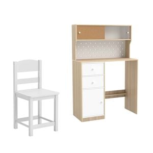 Costway Wooden Desk Chair Set Kid Study Writing Table