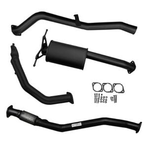 Ignite Exhausts Turbo Back For Nissan D22 Navara 3l 3" No Cat With Muffler Black Aluminised Steel