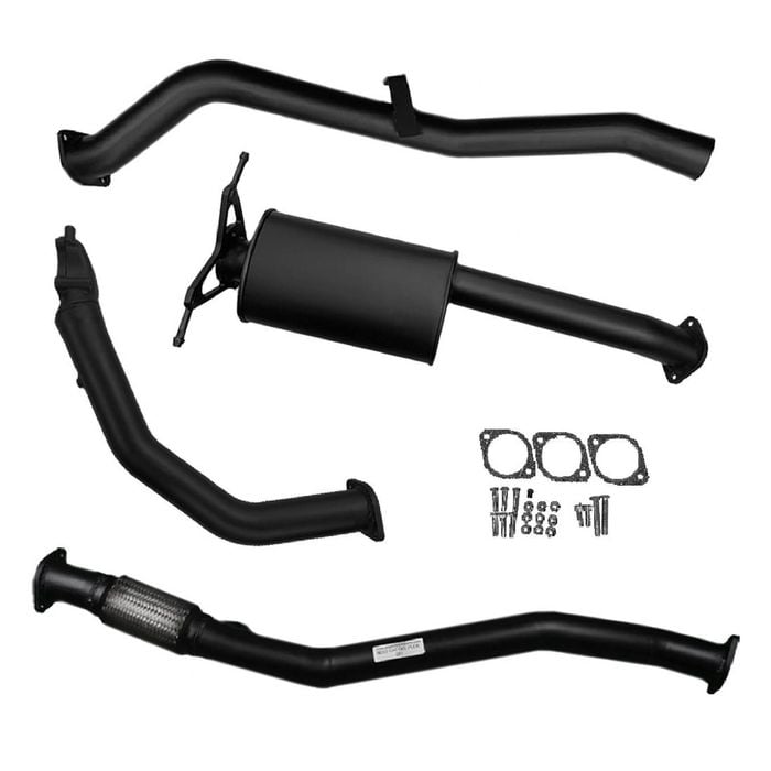 Ignite Exhausts Turbo Back For Nissan D22 Navara 3l 3" No Cat With Muffler Black Aluminised Steel