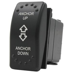 Switch Boss Dual Red LED Laser Etched Rocker Switch - Anchor Up/Anchor Down (Momentary Up/Down)