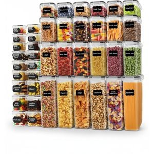 42 Pack Airtight Food Storage Containers with Lids - Safe materials Clear Pantry Organizers
