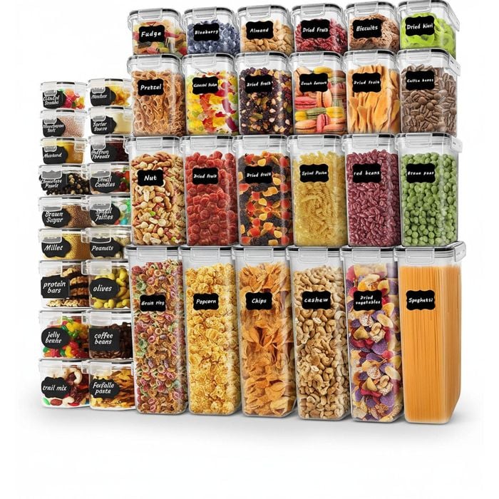 42 Pack Airtight Food Storage Containers with Lids - Safe materials Clear Pantry Organizers