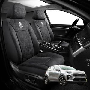 Australian Goose Edition Front Seat Covers for Kia Sportage 2016 - 2021 (QL) - Suede, Universal Fit - Black